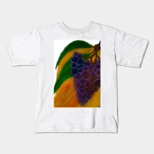 Mixed media illustration of fruit Mango Grape Kids T-Shirt